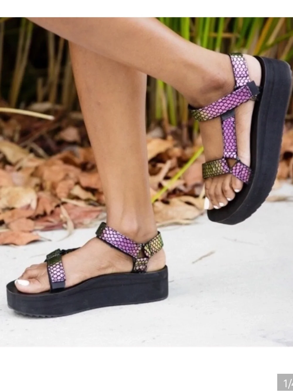 Teva Flatform Universal Iridescent Sandals size 7